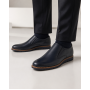 pantofi barbati bleumarin din piele naturala tip slip-on cu talpa confort 330EBLUE
